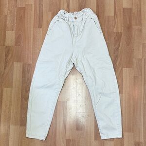 Zara Cream High-Waisted Pants